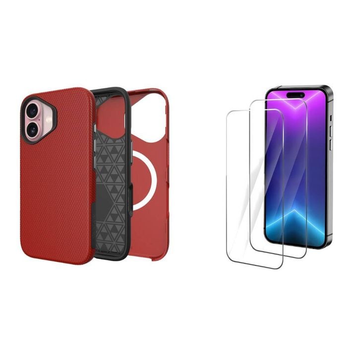 Icoverlover For Iphone 17 Case Compatible With Magsafe Tough Red + 2x Screen Protectors