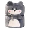 Catzon 100x80cm Cartoon Nap Blanket Small Fleece Plush Throw Blanket-husky
