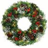Lifebay Christmas Wreath Pre-Lit Pine Cone LED Decoration