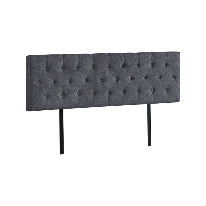 Linen Fabric King Bed Deluxe Headboard Bedhead - Grey