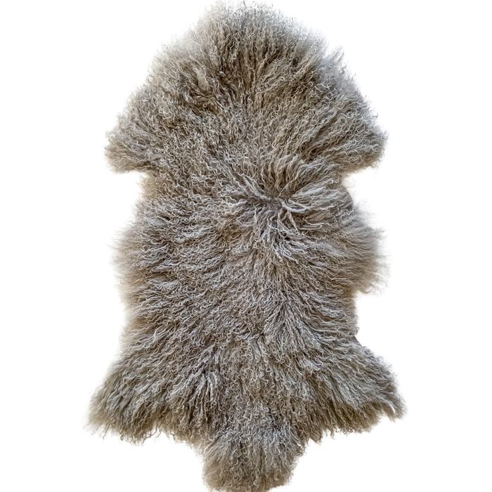Naturally Sheepskins 90cm Grey Mongolian Sheepskin Rug - Single