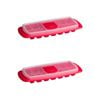 2x Cuisena 30cm Airtight Stackable Ice Cube Tray Maker Freezer Mould W/ Lid Red