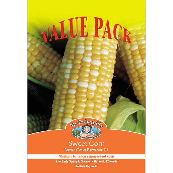 Mr Fothergill's Sweet Corn Snow Gold Bi Colour Seeds