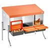 VEVOR Chicken Nesting Boxes Orange 3 Compartments with Support Legs Galvanized Steel