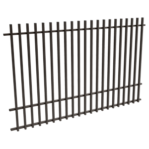 ProtectorAl 2400W x 1500H Satin Black Aluminium Batten Pool Fence Panel with Mid Rail - Black