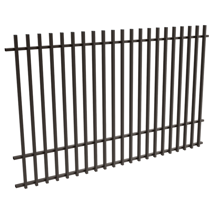 ProtectorAl 2400W x 1500H Satin Black Aluminium Batten Pool Fence Panel with Mid Rail - Black