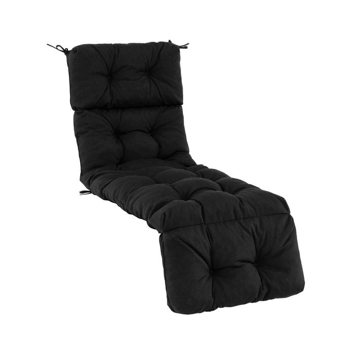 Costway 186x56cm Patio Lounge Chair Cushion High Back Floor Lazy Recliner Black