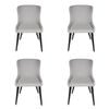 SK Designer Living | Pack of 4 | Osaka Upholstered Dining Chair | Black Legs - Light Grey Fabric