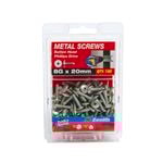 Zenith 8G x 20mm Galvanised Button Head Metal Screws - 100 Pack
