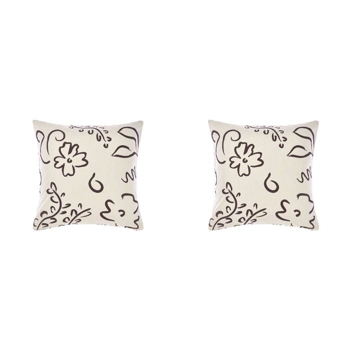 2PK Linen House 65x65cm Kenzi Vanilla European Pillowcase