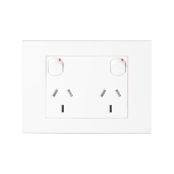 HPM 10A White Matte VIVO Horizontal Double Powerpoint - Matt White