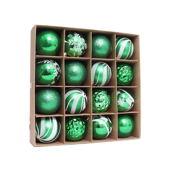 Catzon 16 Pcs Christmas Ball Ornaments Shatterproof Plastic Hanging Baubles for Holiday-Set 3