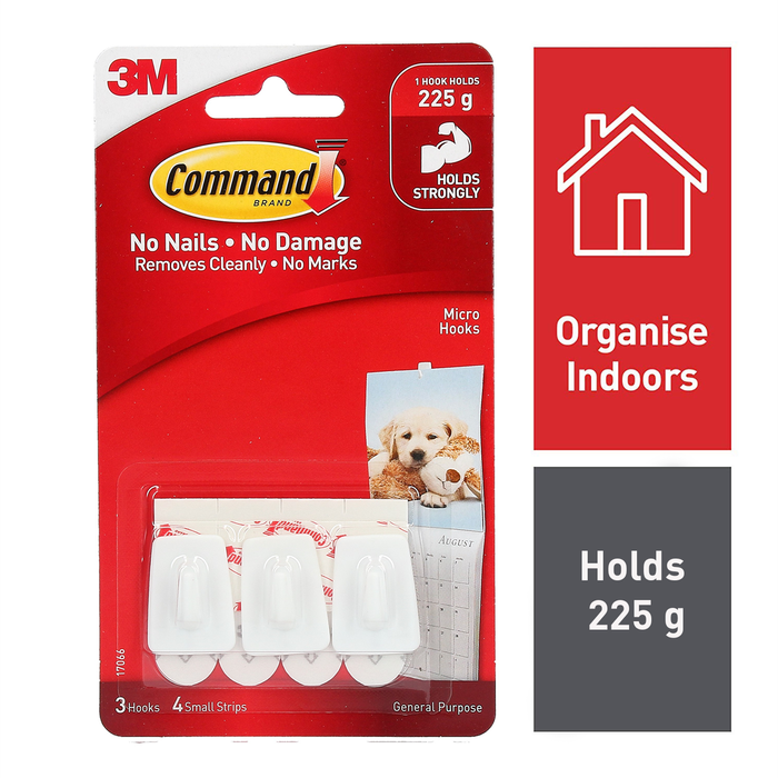 Command White Adhesive Micro Hooks 3 Pack Bunnings Australia