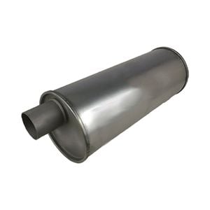 Redback 1-1/2" Triple Flow Muffler Offset/offset - 6" Round, 12" Long, Aluminised Steel (right Rotation)