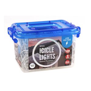 Lytworx Low Voltage White Icicle Lights Pk1200