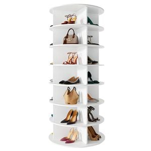 7 Tier Rotating Shoe Rack Handbag Tower Free Standing 360° Spinning