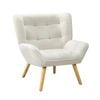 Oikiture Armchair Sherpa Upholstered White