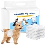 Advwin Dog Diapers Male Disposable Pet Dog Wraps Male Super Absorbent 50PCS