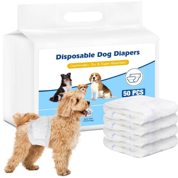Advwin Dog Diapers Male Disposable Pet Dog Wraps Male Super Absorbent 50PCS