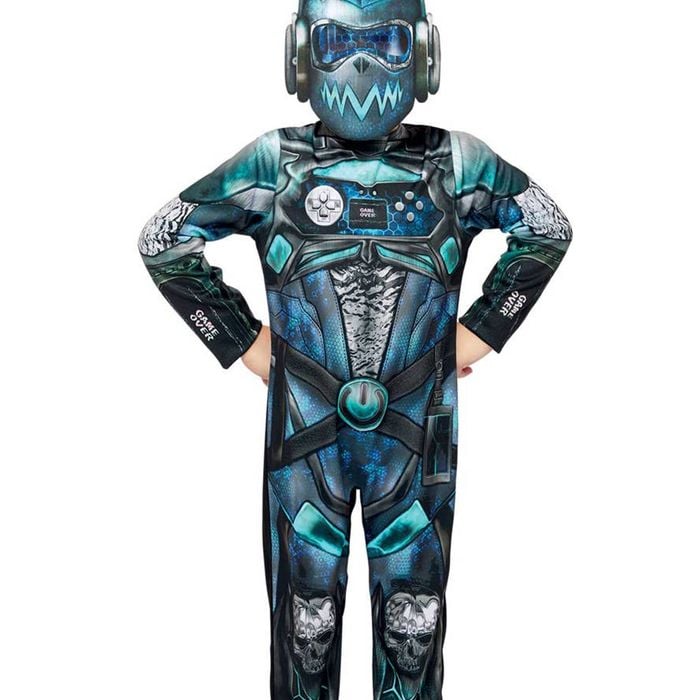 Futuristic Blue Robot Gamer Boy Costume - 6-8