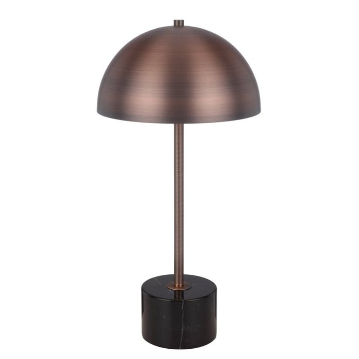 Telbix Domez Modern Table Desk Lamp Light Metal Marble Black Marble Bronze
