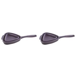 2PK Dexas Silicone 35.5cm Triangle Strainer Large - Purple