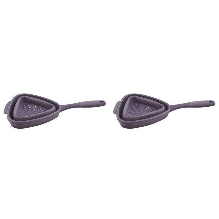 2PK Dexas Silicone 35.5cm Triangle Strainer Large - Purple