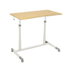 Costway Gas List Adjustable Mobile Computer Desk Natural
