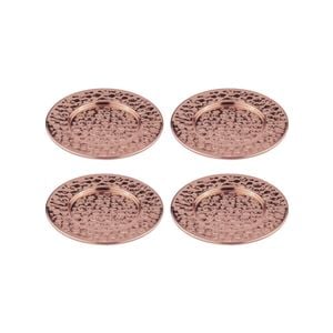 4PK Spencer Hammered 13cm Metallic Coaster Set - Copper