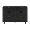 Design Square Sky Wooden Dresser Chest Of 6-Drawers Storage Cabinet Black