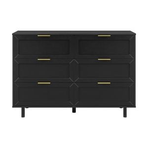 Design Square Sky Wooden Dresser Chest Of 6-Drawers Storage Cabinet Black