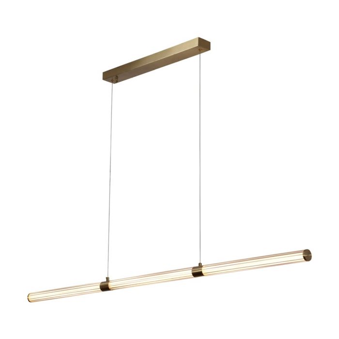 Lexi Lighting Astrid 3 Light LED Pendant Light Gold Metal Acrylic 150cm