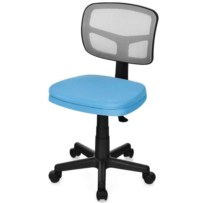 Costway Cushioned Office Desk Chair Swivel Mesh Computer Chair - Blue