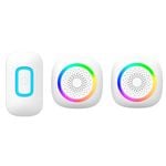 Arlec 200m White Wireless Dual Plug-In RGB Door Chime With Push Button