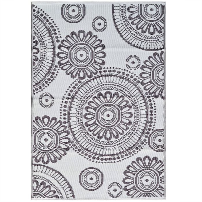 Reversible Outdoor Plastic Mat - Chatai Mandala-Stone - 150x240cm