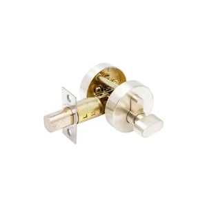 Zanda 54mm Diameter Brushed Nickel Round Slimline Deadbolt, Double Cylinder (Key/Turn)