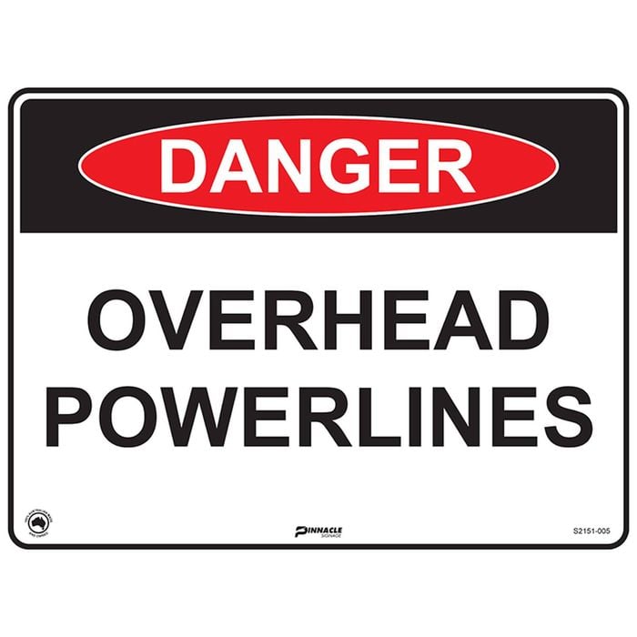 Pinnacle 400 x 300mm Metal Danger Overhead Powerlines Sign