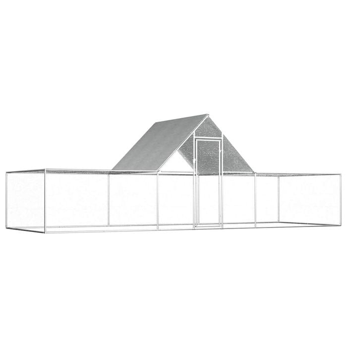 vidaXL Chicken Coop 6m Galvanised Steel Animal Habitat Cage Pet Animal House