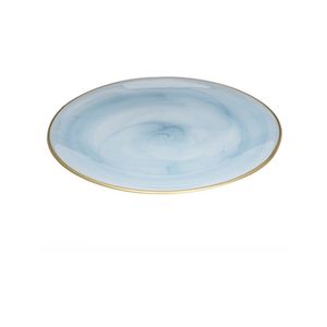 Ismay Round 21cm Glass Plate Food Dish Serving Tableware - Blue