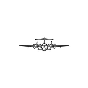 Ignite Laser Piaggio P.180 Avanti - Twin-Engine Executive Aircraft Silhouette Metal Wall Art Coated Black 15.7 inch - 40 cm