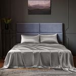 Royal Comfort Satin Sheet Set 4 Piece Queen Charcoal