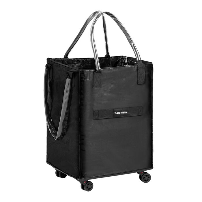 San Hima Rolling Tote Bag Wheeled Travel Tote Durable Shopping Cart 100L
