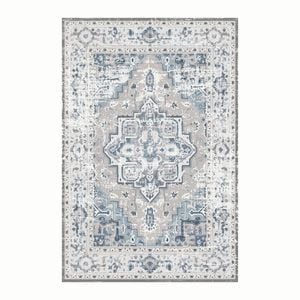 Urban Style Bazaar Printed Microfibre Rug – Blue | 160 X 240cm