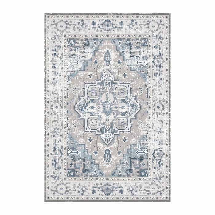 Urban Style Bazaar Printed Microfibre Rug – Blue | 160 X 240cm