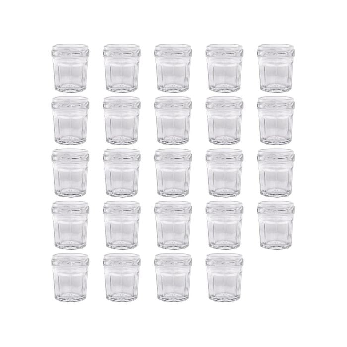 Argon Tableware 30ml Glass Jam Jars With No Lids - Set Of 24 Empty Screw Top Kitchen Storage Preserving Jar