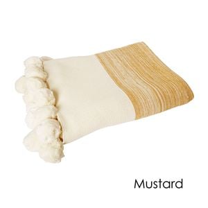J.Elliot Calgary 100% Cotton Throw Rug Mustard