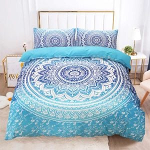 3D Blue Pattern 135 Bed Pillowcases Quilt King Single Size
