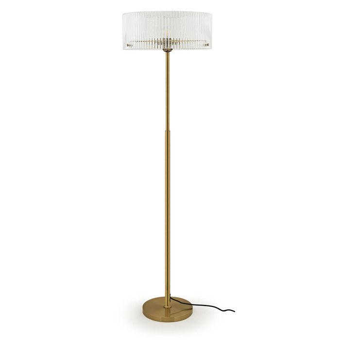 Medici 400mm Round Glass Floor Lamp - Gold