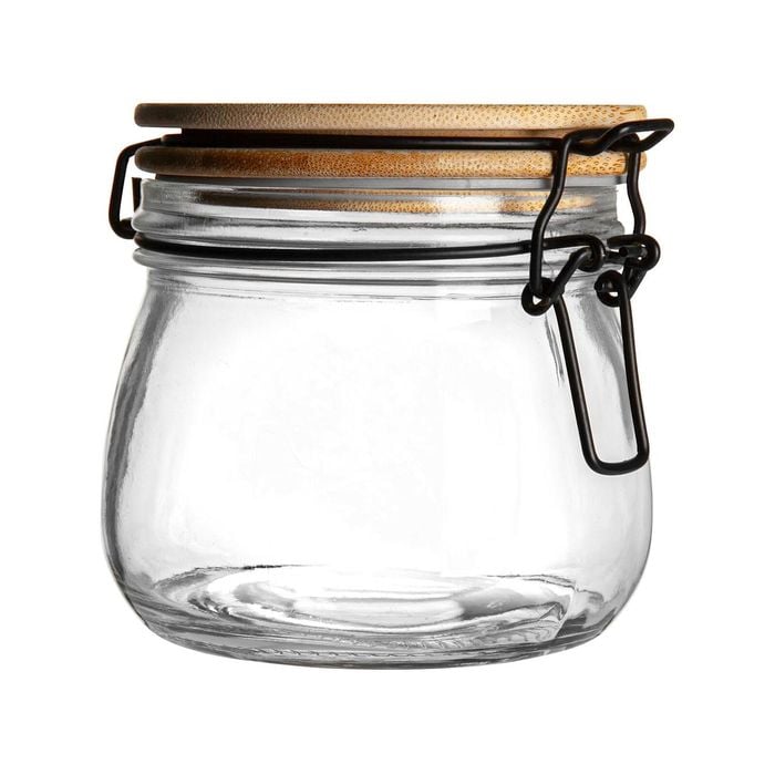 Argon Tableware Airtight Storage Jar with Wooden Lid - Round - 500ml