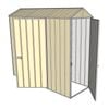 Build-a-Shed 0.8 x 2.3 x 2.1m Gable Single Hinged Door Shed with Single Hinged Side Door - Cream
